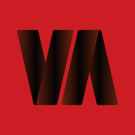 Logo da Vilarts: as letras V e A em preto sobre fundo vermelho